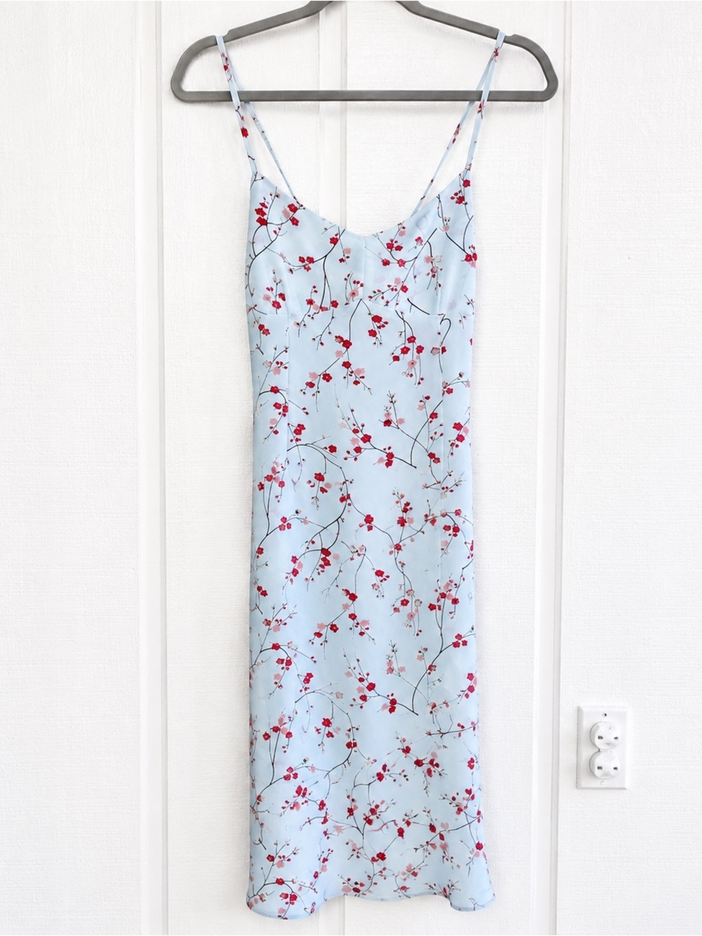 Vintage 90s‎ Y2K Romantic Cottagecore Cherry Blossom Print Strappy Slip Dress
